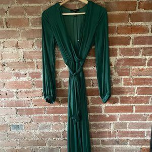 Long Sleeved Emerald Maxi Dress